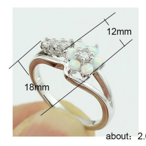 Floral bloom promise ring size 7 - Picture 3 of 3